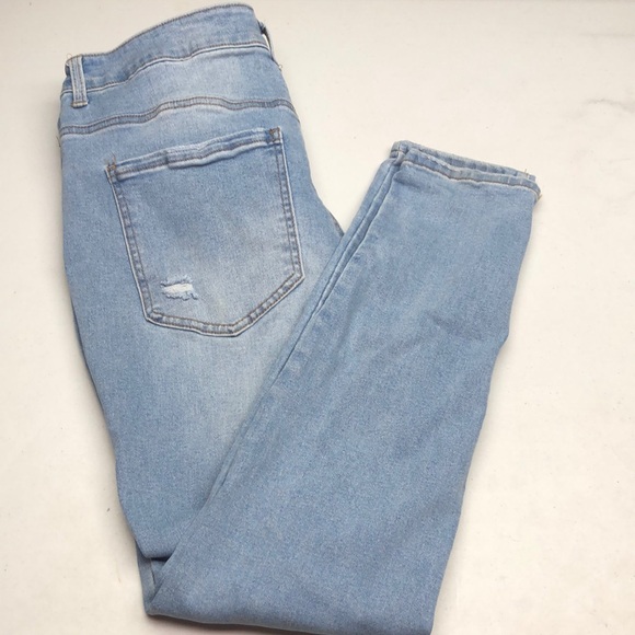 Casual Blue Jeans with Faded Distressing - Picture 7 of 9
